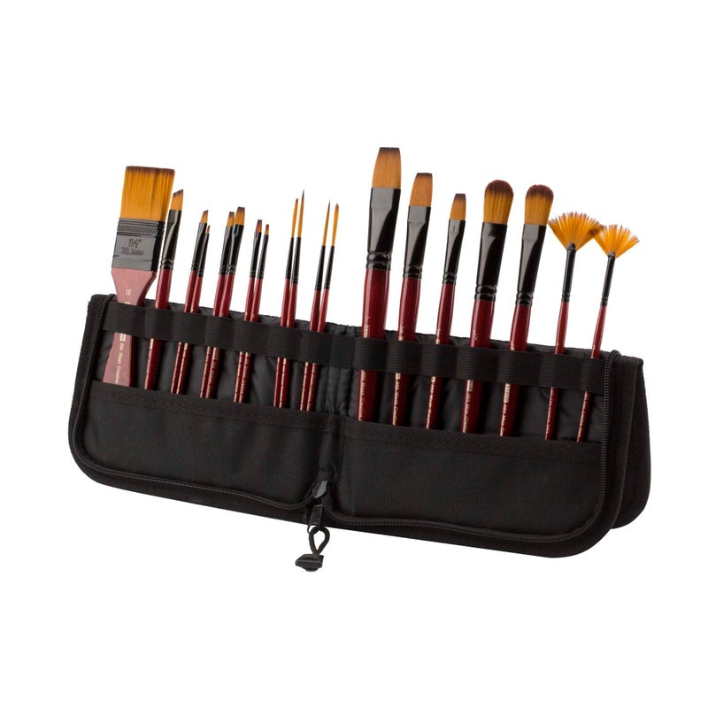 Creative Mark Folding Paint Brush Easel & Travel Case 9" Long - Compact Brush Holder Organizer for Short Handled Paintbrushes - Durable Paint Brush Bag for Storage - Holds up to 20 Brushes - Image 4